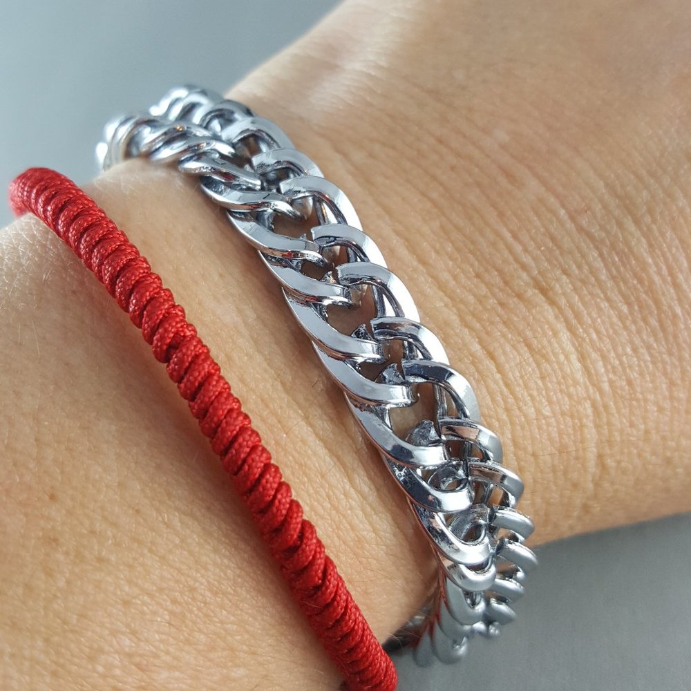 Silver Stainless Steel Cuban Curb Bracelet